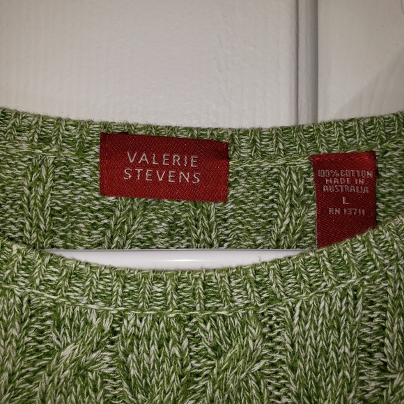 Valarie Steven's 100% Cotton Cable Sweater - Picture 3 of 5